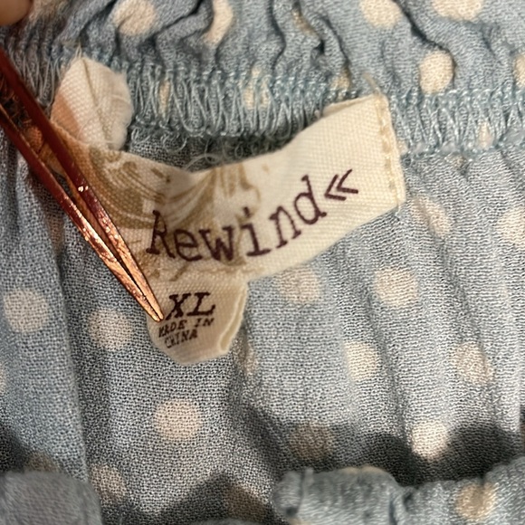 Rewind Polka Dot Off The Shoulder Cropped Button Down Blouse XL - Picture 10 of 16